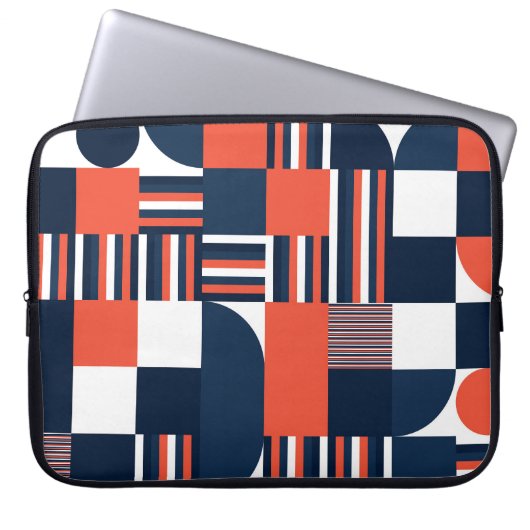 Kreative Geometrie: Modernes Nahtloses Design Laptopschutzhülle (Vorderseite)