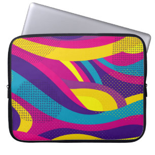 Kreative geometrische farbenfrohe helle Hintergrun Laptopschutzhülle