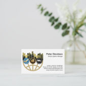 Kreative globale Stadtrahmenlogistik Visitenkarte (Stehend Vorderseite)