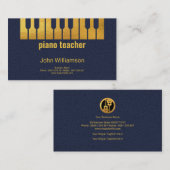 Kreative Goldklavier-Schlüssel prägen musikalische Visitenkarte (Vorne/Hinten)