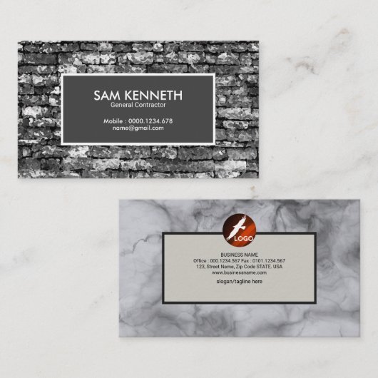 Kreative graue visitenkarte (Vorne/Hinten)