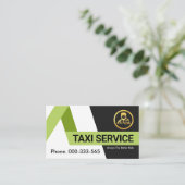 Kreative Grüne Taxiwege Visitenkarte (Stehend Vorderseite)