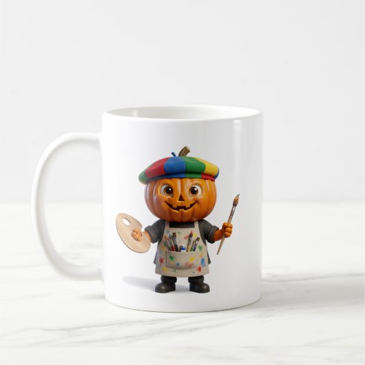 Kreative Halloween-Kürbiskunst  Kaffeetasse (Links)
