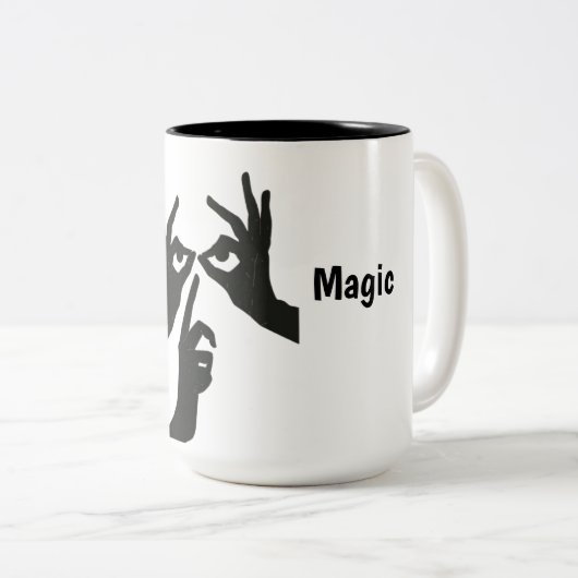 Kreative Hand Schatten Augen Minimalistische Tasse (VorderseiteRechts)