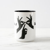 Kreative Hand Schatten Augen Minimalistische Tasse (Mittel)