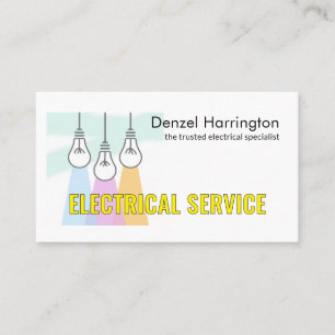 Kreative helle Down Lights Elektroservice Visitenkarte