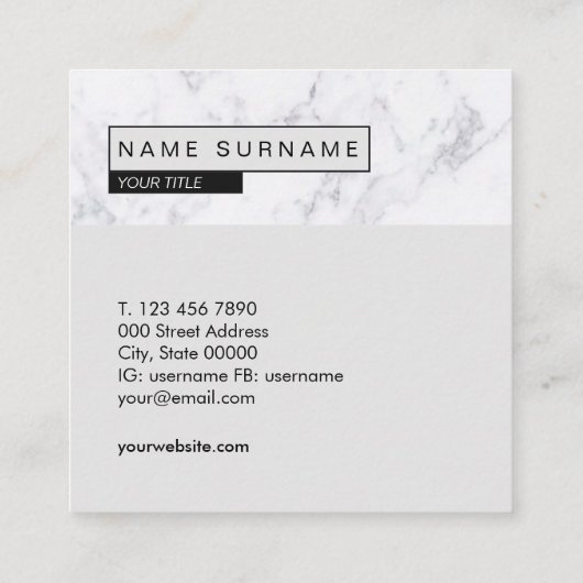 Kreative hellgraue quadratische quadratische visitenkarte (Rückseite)