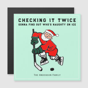 Kreative Hockey-Weihnachtsgrüße Magnetkarte