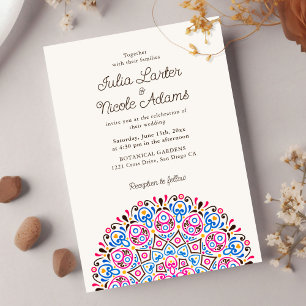 Kreative jugendliche Spiegel-Mandala-Hochzeit Einladung