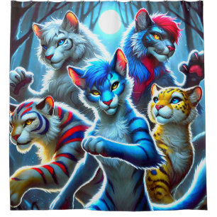 Kreative Katzen Duschvorhang