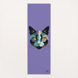 Kreative Katzenkopf Illustration Yogamatte