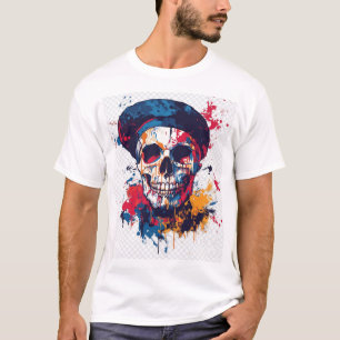 Kreative Knochen � Lustiger Künstler-Schädel T-Shirt