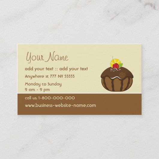 Kreative Kuchen-Visitenkarte Visitenkarte (Vorderseite)