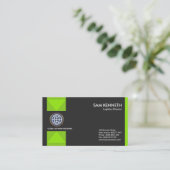Kreative leuchtende grüne visitenkarte (Stehend Vorderseite)