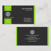 Kreative leuchtende grüne visitenkarte (Vorne/Hinten)