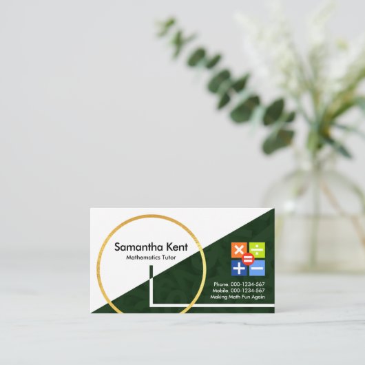 Kreative mathematische Formen schwebende Zahlen Visitenkarte (Stehend Vorderseite)