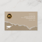 Kreative Maurerarbeit, die Bau-Manager vergipst Visitenkarte (Rückseite)