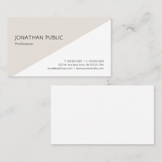 Kreative Minimalistische Vorlage Modernes Elegante Visitenkarte (Vorne/Hinten)