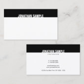 Kreative moderne, elegante Schwarz-weiße Vorlage B Visitenkarte (Vorne/Hinten)