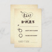 kreative, moderne Hochzeitskarten RSVP Karte (Vorne/Hinten)