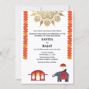 Kreative moderne indische Hochzeit Einladung