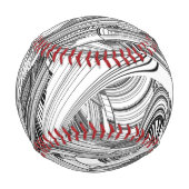 Kreative Moderne Kunst Schwarz und Weiß Baseball (Rückseite)