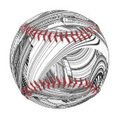 Kreative Moderne Kunst Schwarz und Weiß Baseball (Vorderseite)