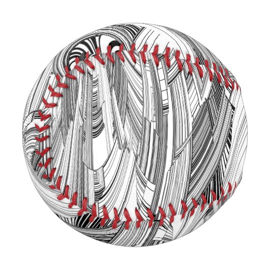 Kreative Moderne Kunst Schwarz und Weiß Baseball (Vorderseite Links)