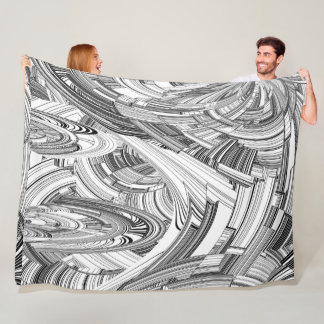 Kreative Moderne Kunst Schwarz und Weiß Fleecedecke