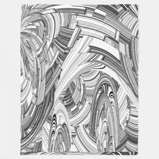 Kreative Moderne Kunst Schwarz und Weiß Fleecedecke (Vorderseite)