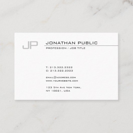 Kreative moderne Monogram Coole einfache Vorlage T Visitenkarte (Vorderseite)