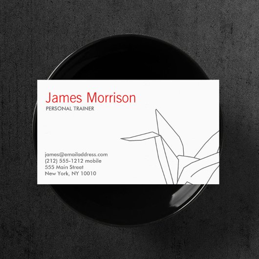 Kreative, moderne Origami-Krane Visitenkarte