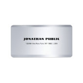 Kreative moderne Silber Elegante Minimalistische V Adressaufkleber (Vorne)