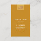 Kreative, moderne, vertikale Vorlage für Monogramm Visitenkarte (Rückseite)