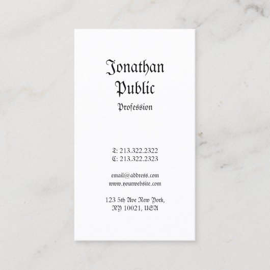 Kreative Nostalgie Klassik Vintag Beruflich Visitenkarte (Vorderseite)