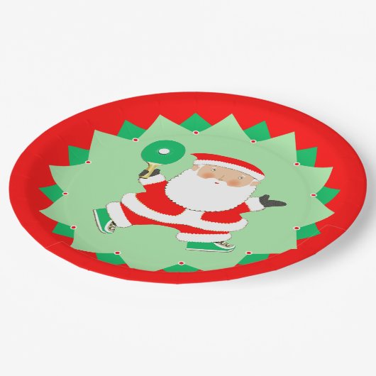 Kreative Ping-Pong-Feier Pappteller (Schrägansicht)