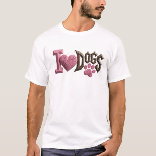 Kreative Pink I LOVE DOGS Kunstkomposition T-Shirt