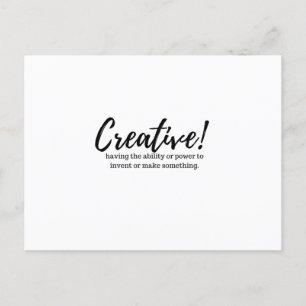 Kreative positive Botschaftsgestaltung Postkarte