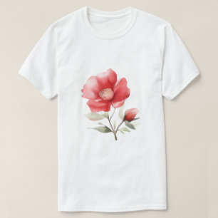 Kreative rote Blume Style Kunstwerk T-Shirt