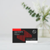 Kreative rote strukturelle Linien Ingenieur Visitenkarte (Stehend Vorderseite)