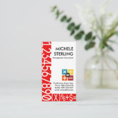 Kreative Rote Zahlen bilden finanzielle Visitenkarte (Stehend Vorderseite)