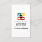 Kreative Rote Zahlen bilden finanzielle Visitenkarte (Rückseite)