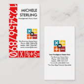 Kreative Rote Zahlen bilden finanzielle Visitenkarte (Vorne/Hinten)