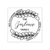 Kreative Rücksendeadresse | Elegant Wreath Gummistempel (Prägung)