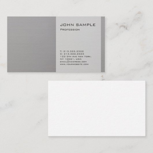Kreative Schlicht Moderne Berufliche Elegante Grau Visitenkarte (Vorne/Hinten)