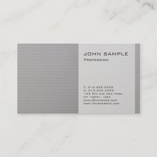 Kreative Schlicht Moderne Berufliche Elegante Grau Visitenkarte (Vorderseite)