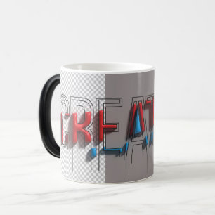 Kreative Schmelz-3D-Typografie-Magic-Mug Verwandlungstasse