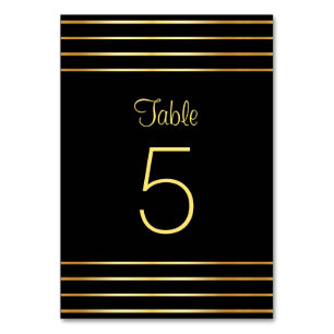 Kreative Schwarz-Gold-Moderne-Glamour-Vorlage Tischnummer
