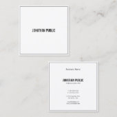 Kreative Schwarz-weiße Minimalistische Moderne Ein Quadratische Visitenkarte (Vorne/Hinten)