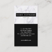 Kreative Schwarz-weiße vertikale Visitenkarte (Rückseite)